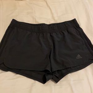 Black adidas workout shorts